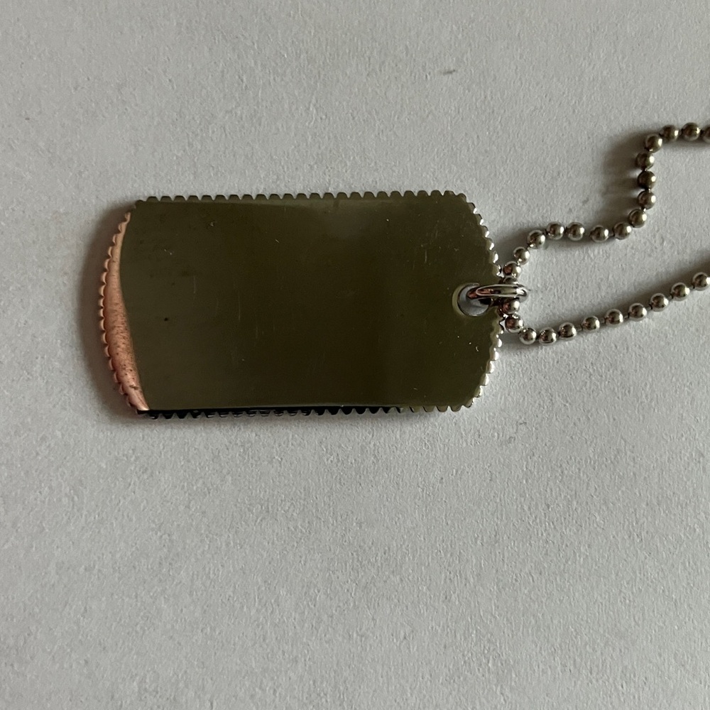 Sterling Silver Initial 'M' Dog Tag Necklace New in Box. - Picture 5 of 7